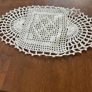 Cream Crochet Table Runner